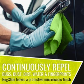 BugSlide Bug Remover Spray – All Purpose Car Cleaner & Detailer, For Vehicle Interior & Exterior Use, Shines, Degreases, Polishes, Wipes Away Bugs on Plastic, Metal,Glass, Windows, Mirrors, 16 oz