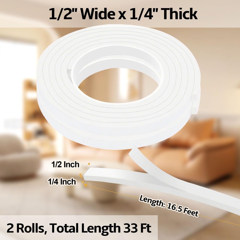1/2 Inch W x 1/4 Inch T EVA Foam Weather