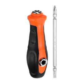 sourcing map SL6.0/PH2 Double Ended Screwdriver Bit 5.51" Long CR-V Steel Phillips and Slotted Flat Head Screw Driver Drill Bit with 1/4" Hex Bit Screwdriver Handle for Machine Repair