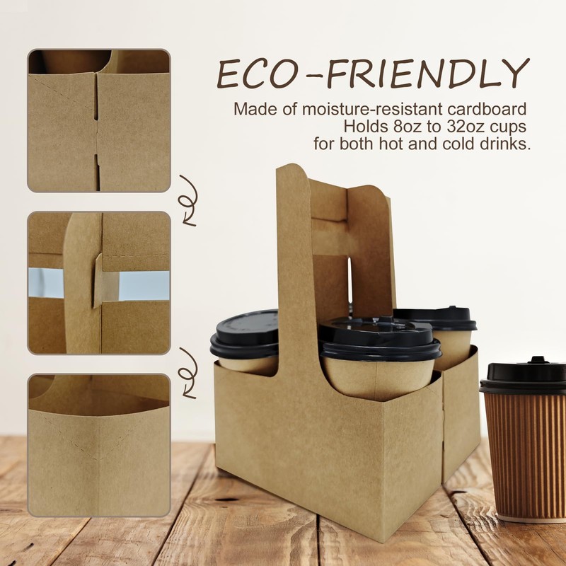 MIQQFUT 55pcs Drink Carrier With Handle 2 Or 4 Cups