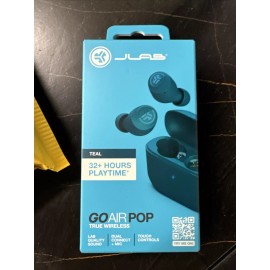 JLab GO Air Pop True Wireless Earbuds TEAL Brand New - Open Box