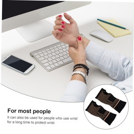 minkissy 1 Pair Copper Fiber Wrist Band Suort for Sports High Elasticity Exercise Protection Tool Black m Hand and Wrist Brace