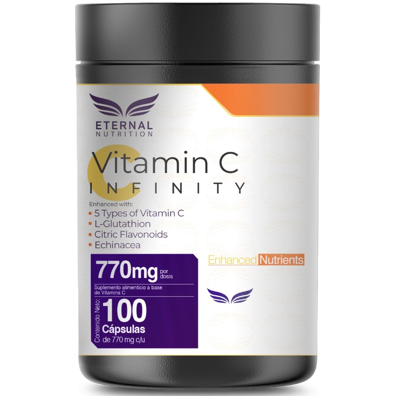 ETERNAL NUTRITION Infinity: Vitamina C con L-Glutatión y Zinc (100