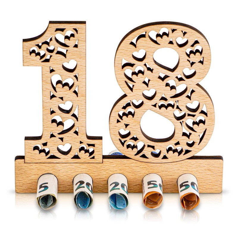 DARO Design - 18th Birthday Money Gift Wooden 18th Anniversary