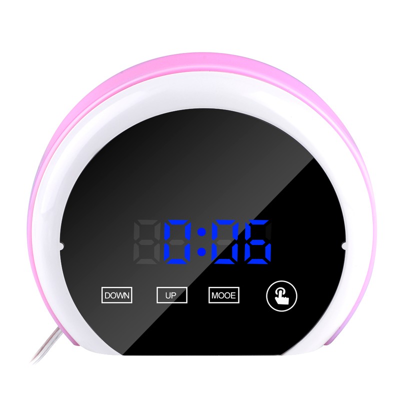 Mirror Surface Digital Alarm Clock Colorful LED Night Light with
