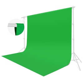 Green Screen Backdrop 10x10 ft, Pure Greenscreen Background for Streaming Zoom, Green Photo Backdrop Curtain for Photography, Thick Polyester Fabric Cloth Green Sheet for Photoshoot Video Party Decor