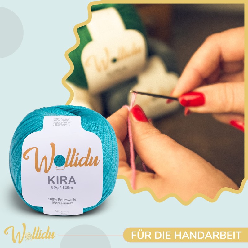 Wollidu Kira 100% Cotton for Knitting and Crocheting 4 x