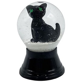 Alexander Taron Perzy Decorative Mini Black Cat Snowglobe - 1.5" H x 1" W x 1" D