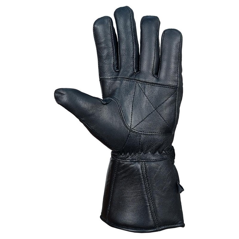 QUALITY WEARS USA Motorcycle Gloves for Men - Leather Gauntlet