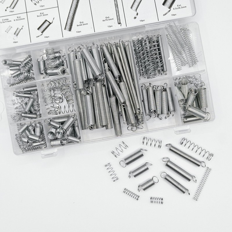 200PCS Spring Assortment Kit, Zinc Plated Extension and Compression Spring