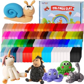 Tomorotec 100PCS Polymer Clay Value Pack in Bulk Small Blocks Starter Kit with Tools for Sculpting - DIY Clay for Kids air dry  clay
