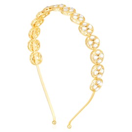 Aheli White Kundan Studded Ethnic Hair Band Fashion Jewellery for Women