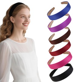 Zilotusnte Satin Headbands for Women Non Slip Trendy, Headband for Women’s Hair 1.18 inch Wide, Head Bands for Womens Fashion Accessories 6PCS for Womens Gifts for Women Gilrs, TG-CA