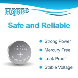 HQRP 5-Pack Li-Ion Battery Compatible with LIR2450 LIR-2450 Solar Flashlight, Miller Digital Elite Helmet