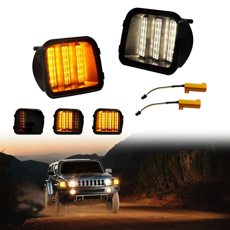 KENRTIR Smoked Lens Switchback White/Amber Sequential LED Lamp Compatible with
