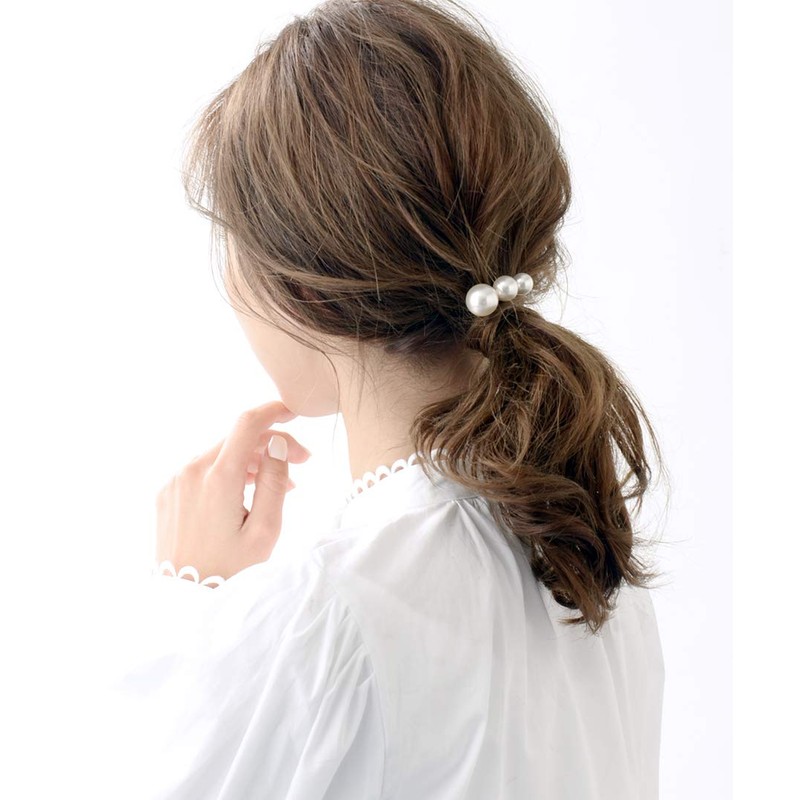 VingTAINE H7319-A-3TU-HGOM Pearl Design, Pony Hook, Hair Cuff, Hair Elastic,