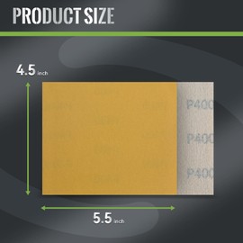 SANDPROX 1/4 Sheet Sandpaper 4.5 x 5.5 Inch Palm Sander Paper 40PCS 400 Grit Sanding Sheets for Palm Sanders Sand Paper for Woodworking,Automotive,Metal
