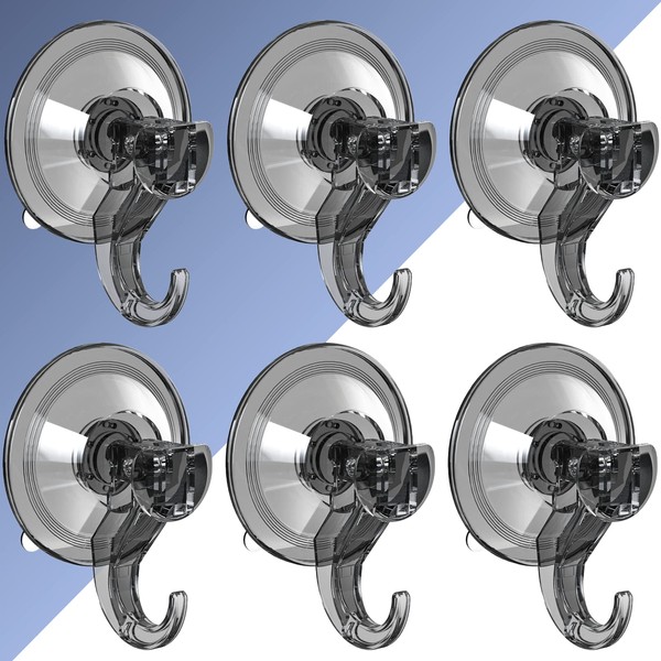 LUXEAR Suction Cup Hooks - 6 Pack Suction Hooks Reusable
