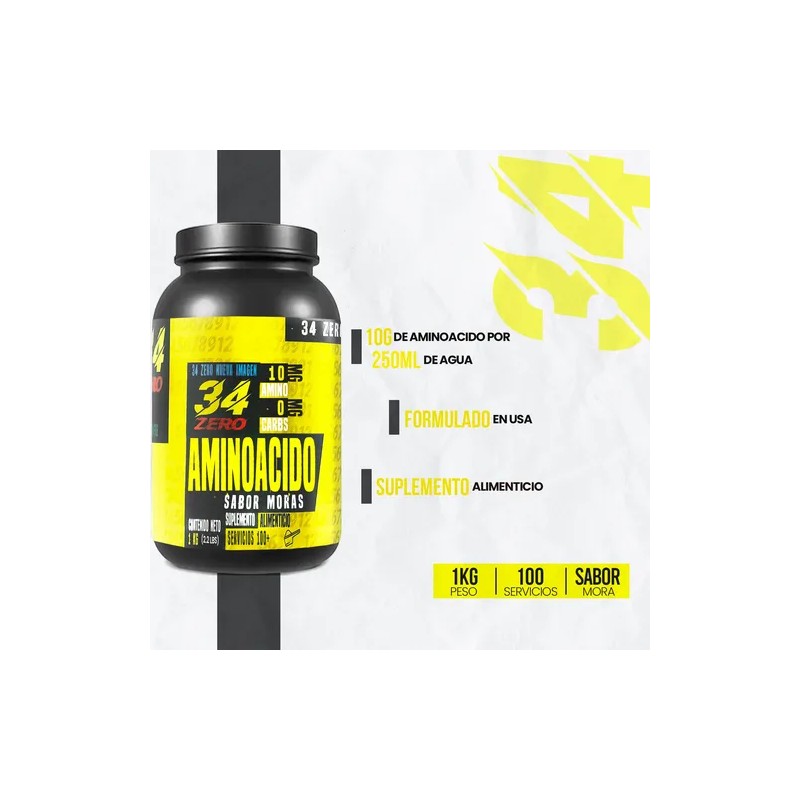Aminoacidos Recuperador Muscular 1kg 34 Zero