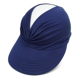 Womens Sun Visor Hat Wide Brim Summer UV Protection Ponytail Visor Cap for Women Beach Golf Sports Tennis Visor Navy