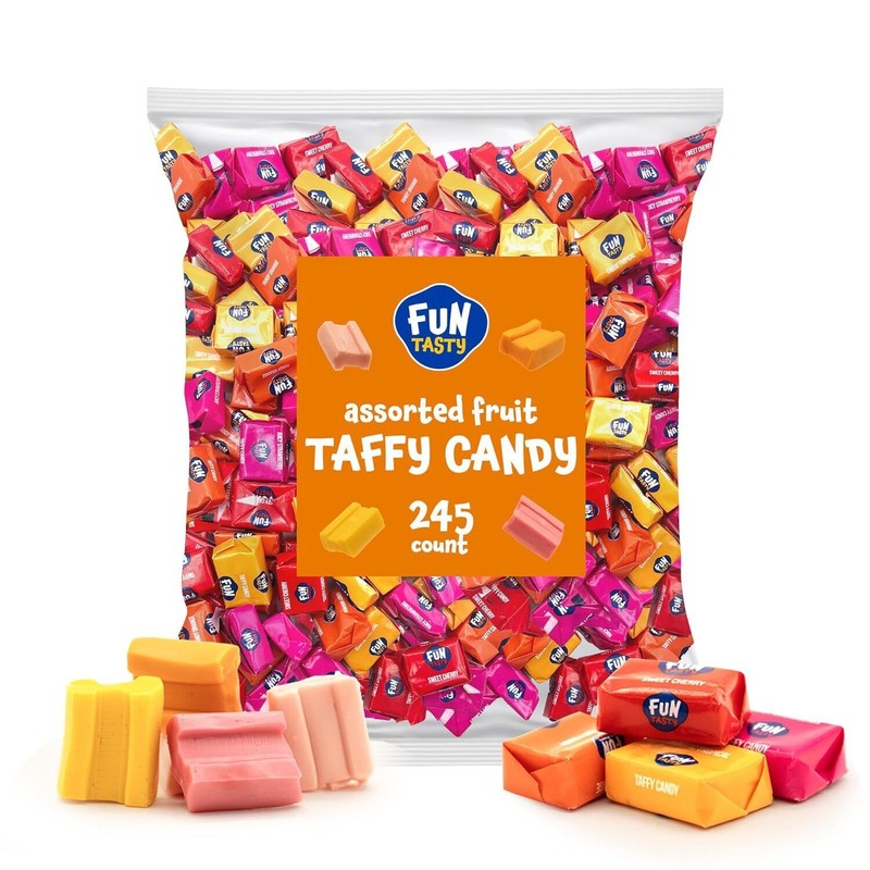 Funtasty Assorted Fruit Taffy Candy, 2.2-Pound Bag (About 240 Count)