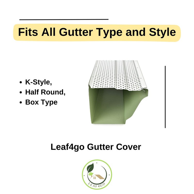 LEAF4GO 6" Gutter Guards Leaf Filter - Domestic Aluminum Gutter