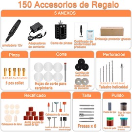 MARIA D - Herramienta Rotativa,Mini taladro Mototool Herramienta Rotativa Profesional de velocidad variable,bricolaje con bolígrafo grabador eléctrico,Para Pulir, Tallar, Perforar, Moler