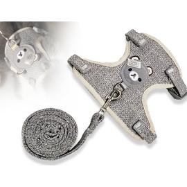 KAPSING Rabbit Lead, Adjustable Rabbit Accessories, Rabbit Accessories with Elastic Lead, Cat Lead with Harness for Small Animals, Rabbits, Cats, Outdoor Walking