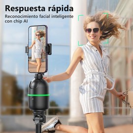 AXNEN Estabilizador de Teléfono con Seguimiento Facial, Trípode de Seguimiento Automático de 360° para Vlog, Transmisión en Vivo, Tiktok con Control de Gestos, Sin Necesidad de App