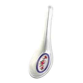 M.V. Trading M7003ARV Asian Melamine Soba, Rice Spoons/Chinese Won Ton Soup Spoon, Rose, 0.75-Ounes, 5-5/8" Long x 1-5/8" Wide, Pack of 12