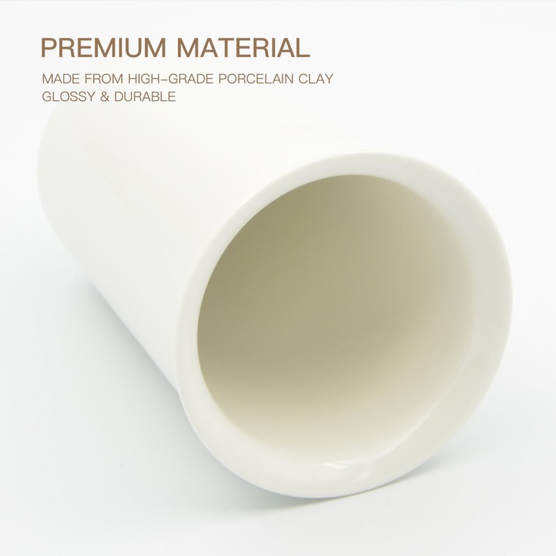 UDMG Reusable Double Wall Insulated White Ceramic Travel Coffee Cup