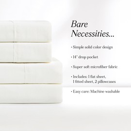 Lush Decor Verona Solid Sheet Set 4 Piece Set Twin XL Light Gray - Gray Sheets -Teen Bedding - Super Soft Twinxl Bed Sheets - Dorm Decor - Traditional Style