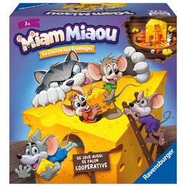 Ravensburger Miam Miaou - The Cheese Race - First Board Game - Scalable - Fun Course Game - Competitive and Cooperative - For 2 to 4 Players - From 3 Years - 20818 -