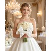 White Wreath Sash, 4Pcs Embroidery Blank Wreath Sashes for Front