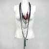 Noi Beaded Necklace Super Long Glass Wood and Chain Multi