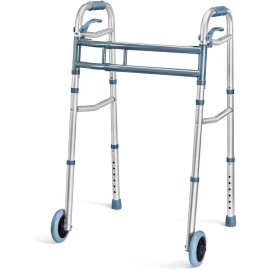 Medical King Walker with Wheels, Adjustable Walker, Folding Walker with Arm Support Walker