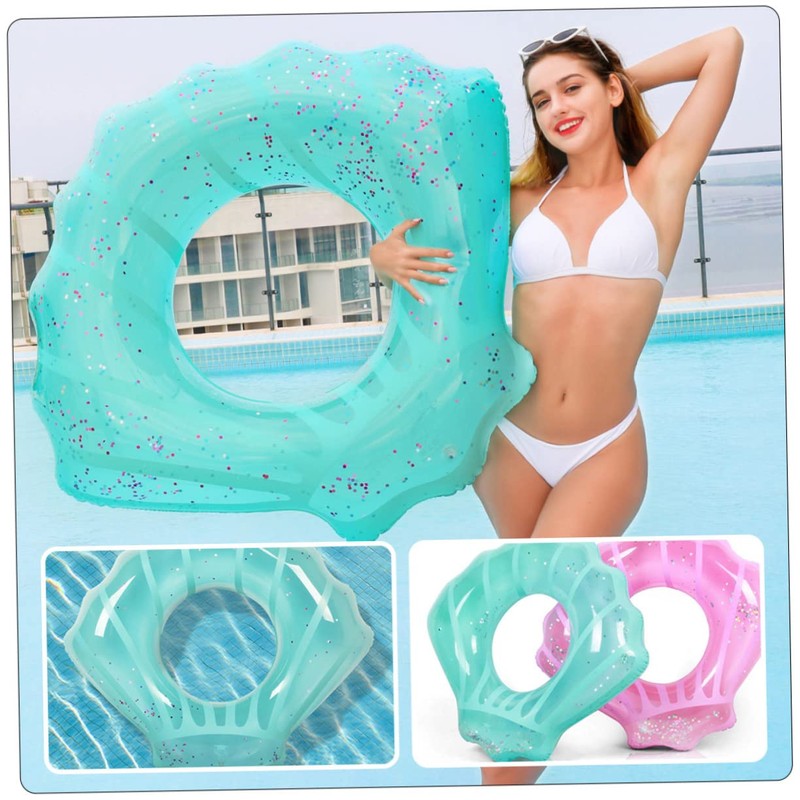 WHAMVOX Inflatable Pool Float Thickened Adult Swimming Glitter Design for