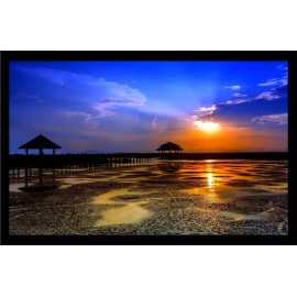 Beach Sunset Repositionable Color Wall Sticker Print 28x18 Wall Decor