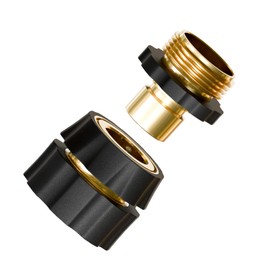 ENNSOO Quick Connect Hose Fittings, 3/4 Inch Water Garden Hose Quick Connect and Female Set with Rubberized Grips, Aluminum Garden Hose Fitting Quick Connector for Garden Kitchen (4 Set)