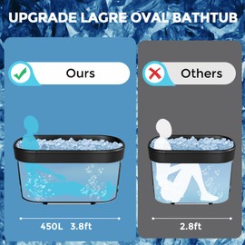 Cold Plunge Tub,Upgrade XXL 129 Gal Large Ice Bath Tub for Athletes,Multiple Layered Portable Outdoor Ice Plunge Tub with Cover,Suitable for Gym, Home Outdoor and Cold Water Therapy Training