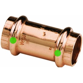 Viega 78047 ProPress Zero Lead Copper Coupling with Stop 1/2-Inch P x P, 10-Pack