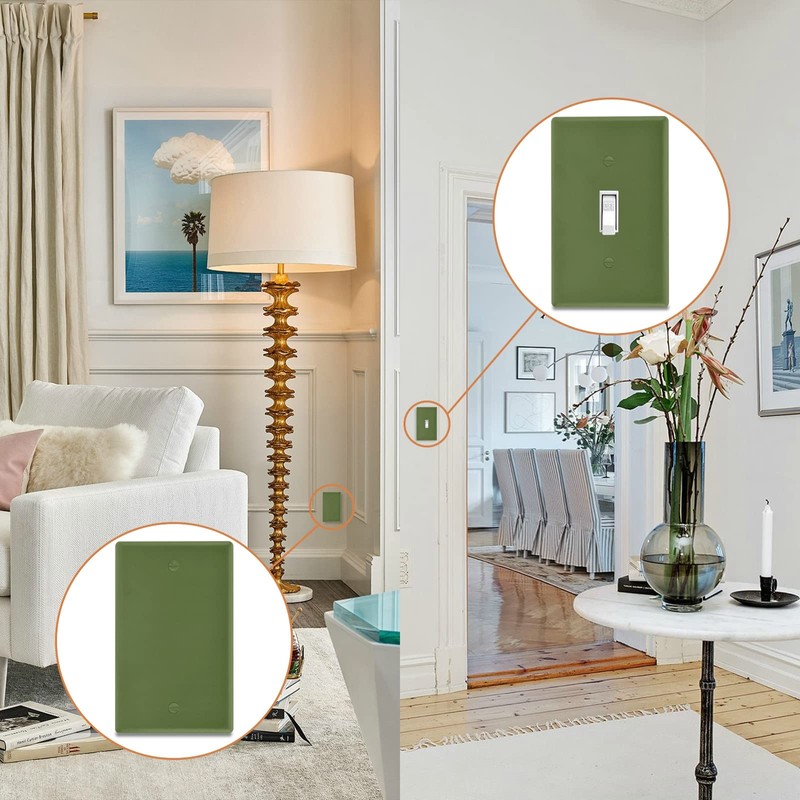 Kigai Blank Wall Plate,Plain Dark Olive Green Solid Color Outlet
