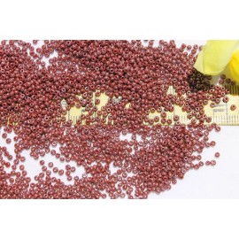 French 11/0 Old Time Glass Vintage French  Luster Opaque Mahogany Seed Beads 1oz