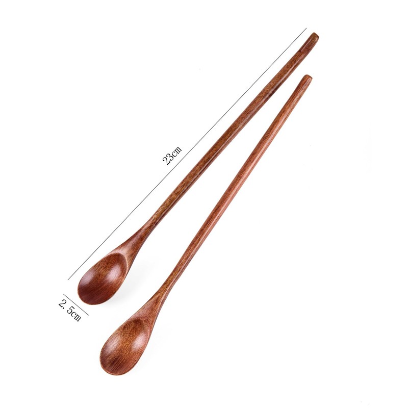 4 Pcs Long Wooden Honey Spoon, Wooden Coffee Spoon, WoodenTasting