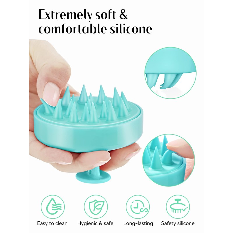 HEETA Scalp Massager, Silicone Scalp Brush Ergonomic Scalp Scrubber Easy