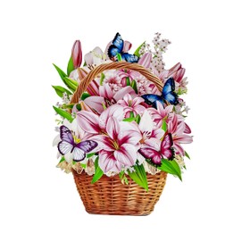 CawrdWhish Greeting Cards Butterfly Flower, Forever Flower Bouquet 3D Pop Up Birthday Gifts for Women Wife Mom Daughter Sister Aunt Grandmother, Anniversary Card, With Envelope