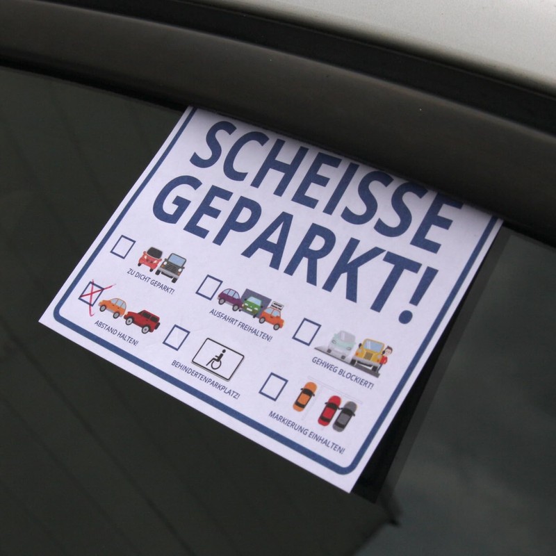trendaffe Scheisse Geparkt! (German language) Comic Edition Windscreen Notepad, Set