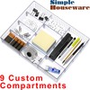 Simple Houseware Drawer Organizer Tray with 9 Adjustable Compartments, Clear
