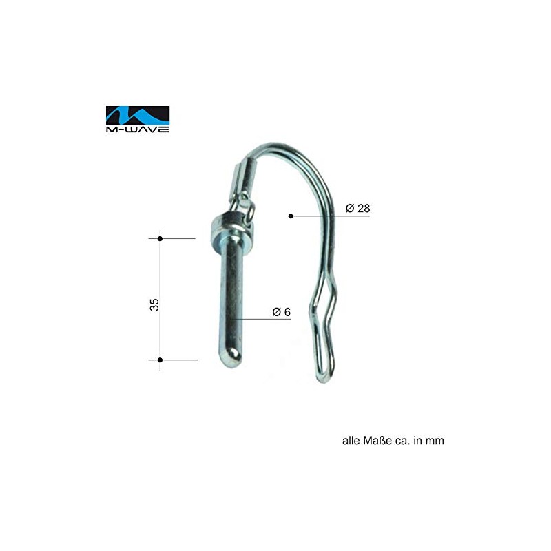 M-Wave Safety Cotter Pin for Bicycle Towing Hitch