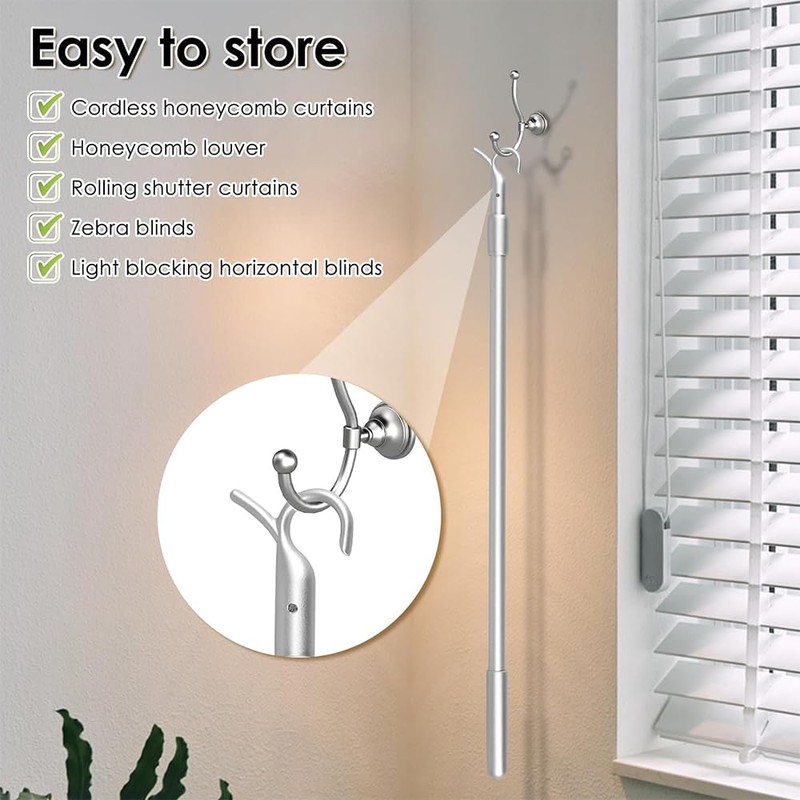 2Pcs 13"-24" Telescop Draw Rod for Cordless Blinds,Cellular Shades and